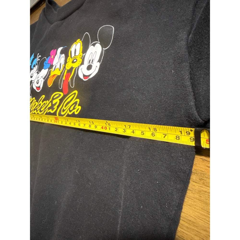 Vintage Inspired Disney Mickey and Co‎ Black Sweatshirt XS Goofy Donald Pluto - Picture 5 of 6